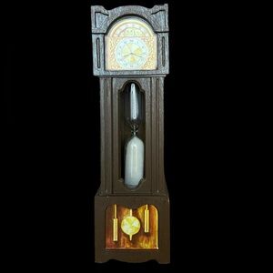 Vintage grandfather clock with hourglass 3 minute egg timer cottagecore
